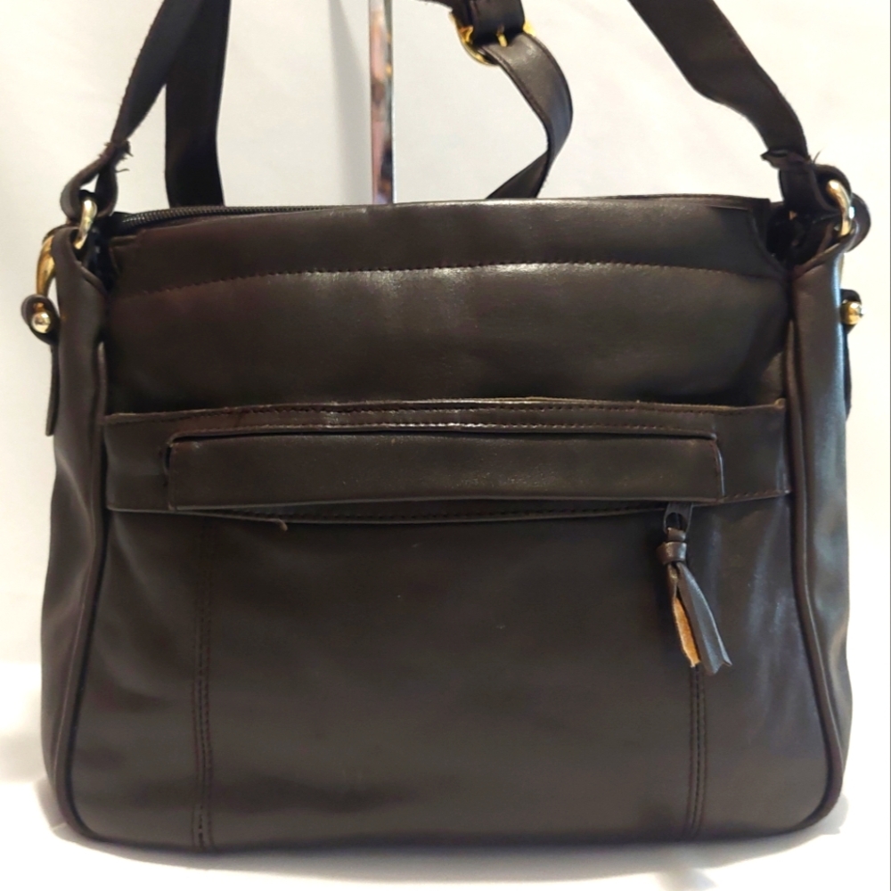 Del Mano, brown leather crossbody purse